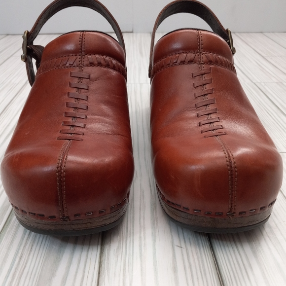 Dansko Braided Leather Clog Mules - Picture 2 of 11